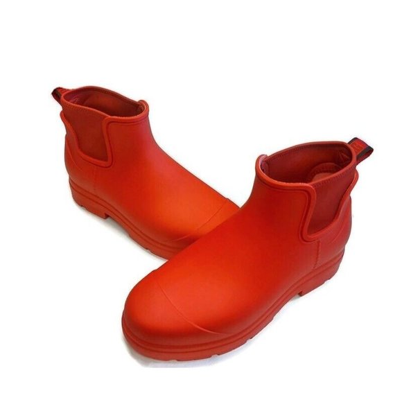 UGG Droplet Rain Boots Womens Size 12 Waterproof Rubber Wool 1130831 Samba Red - Picture 4 of 8